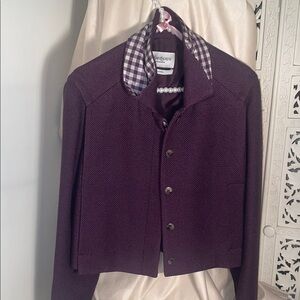 Yves Saint Laurent Purple vintage Women's Blazer with white and purple checkers
